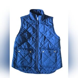J. Crew Quilted Zip Front Vest Navy Blue Size M